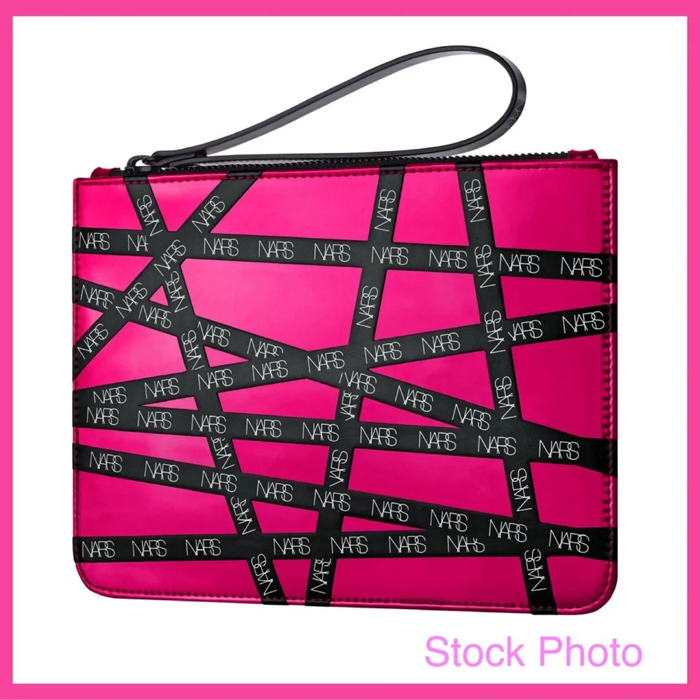 NARS Hot Pink & Black Cosmetics Bag Holiday Pouch makeup 2021 New condition